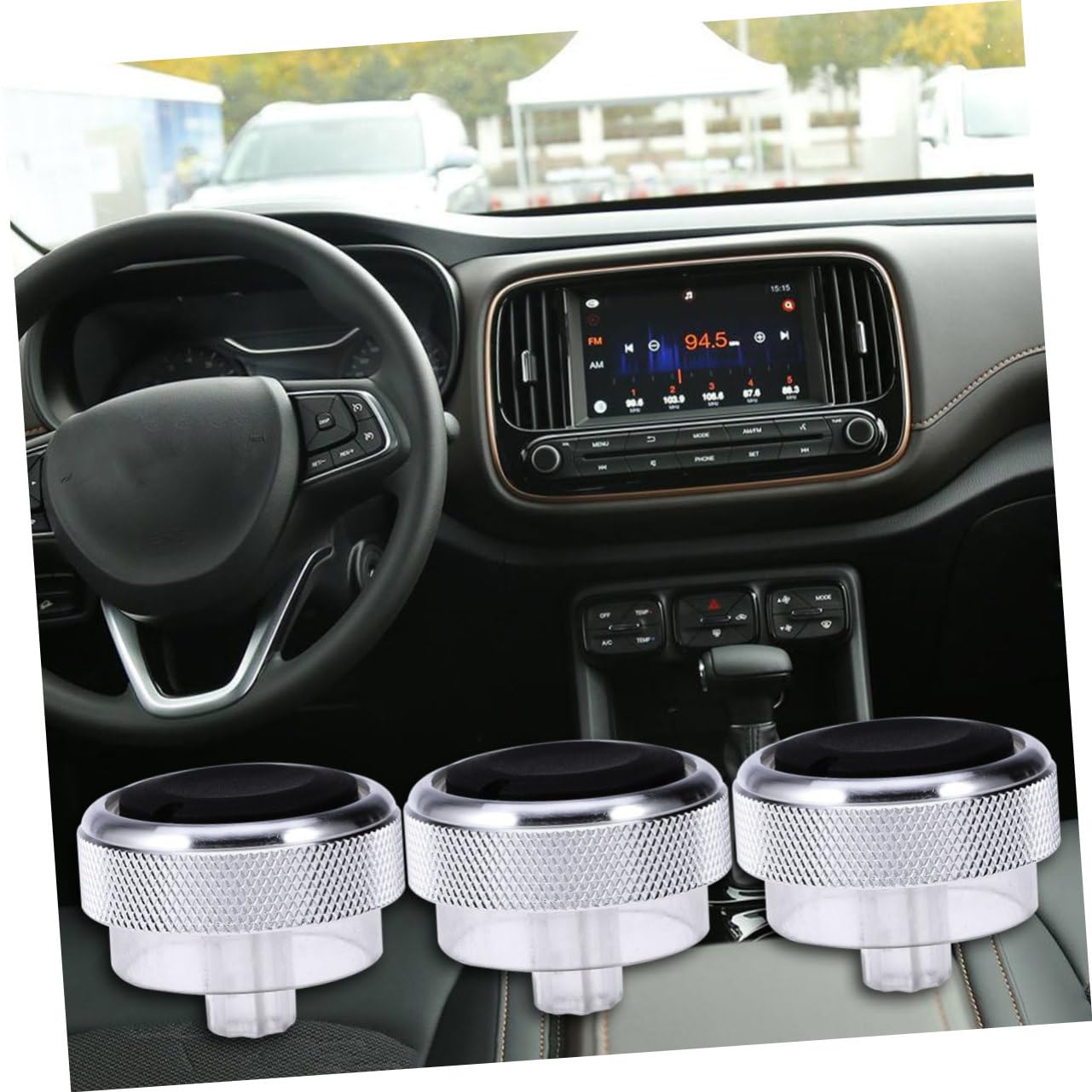 VALICLUD 3Pcs Silver Air Conditioning Control Knobs for Focus Easy Installation Knob Buttons Air Conditioner Control for Enhanced Functionality