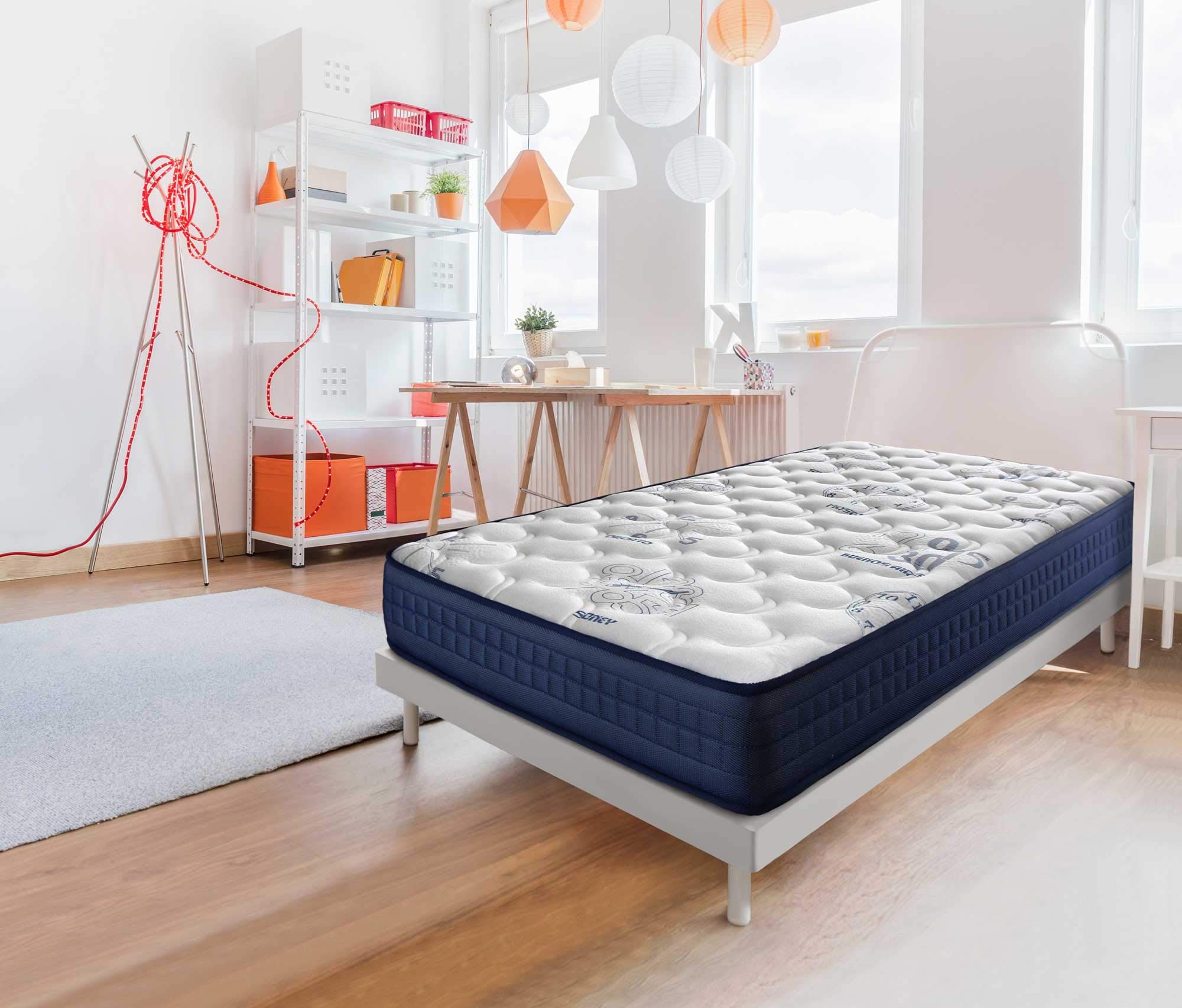 SonnoMATTRESS Colchón Infantil O’Clock 105x190 cm – Viscoelástica y HR Transpirable – Colchón Firme y Ergonómico para Niños y Jóvenes – Descanso Cómodo y Saludable – Diseño Juvenil y Alegre