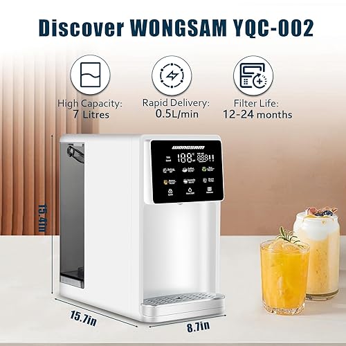 Miniatura 4 de YQC-002 Sistema de purificación de filtración de agua de ósmosis inversa para encimera UV, filtro de agua RO de 5 etapas, 41 puro para drenar,