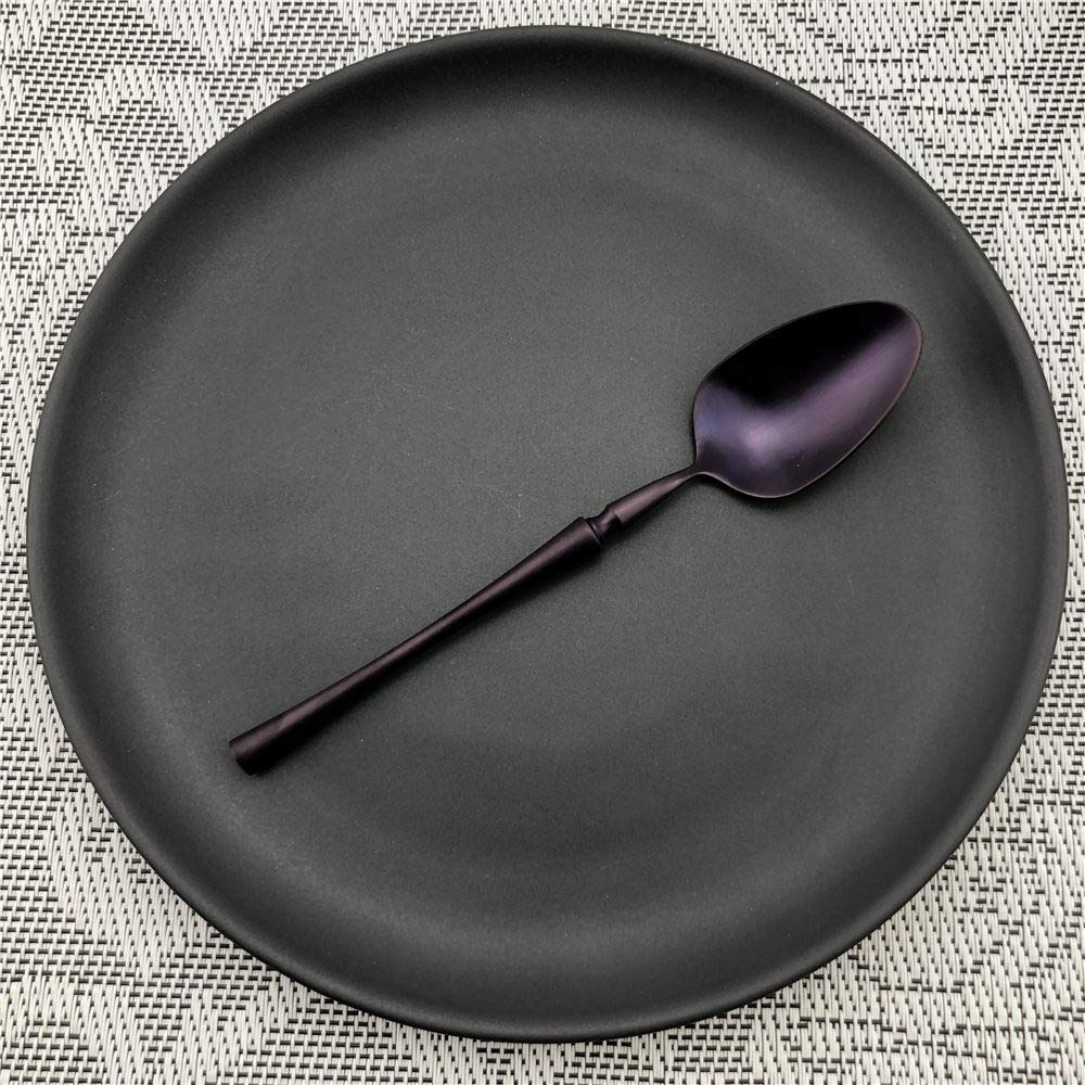 Besteck-Set, neues Besteck-Set aus Edelstahl, violett, matt poliert, schwarz, Geschirr-Set, Geschirr, Abendessen, Messer, Gabel, Suppe, Küchenzubehör (Farbe: Lila) (Regenbogen) (Champagner-Gold)
