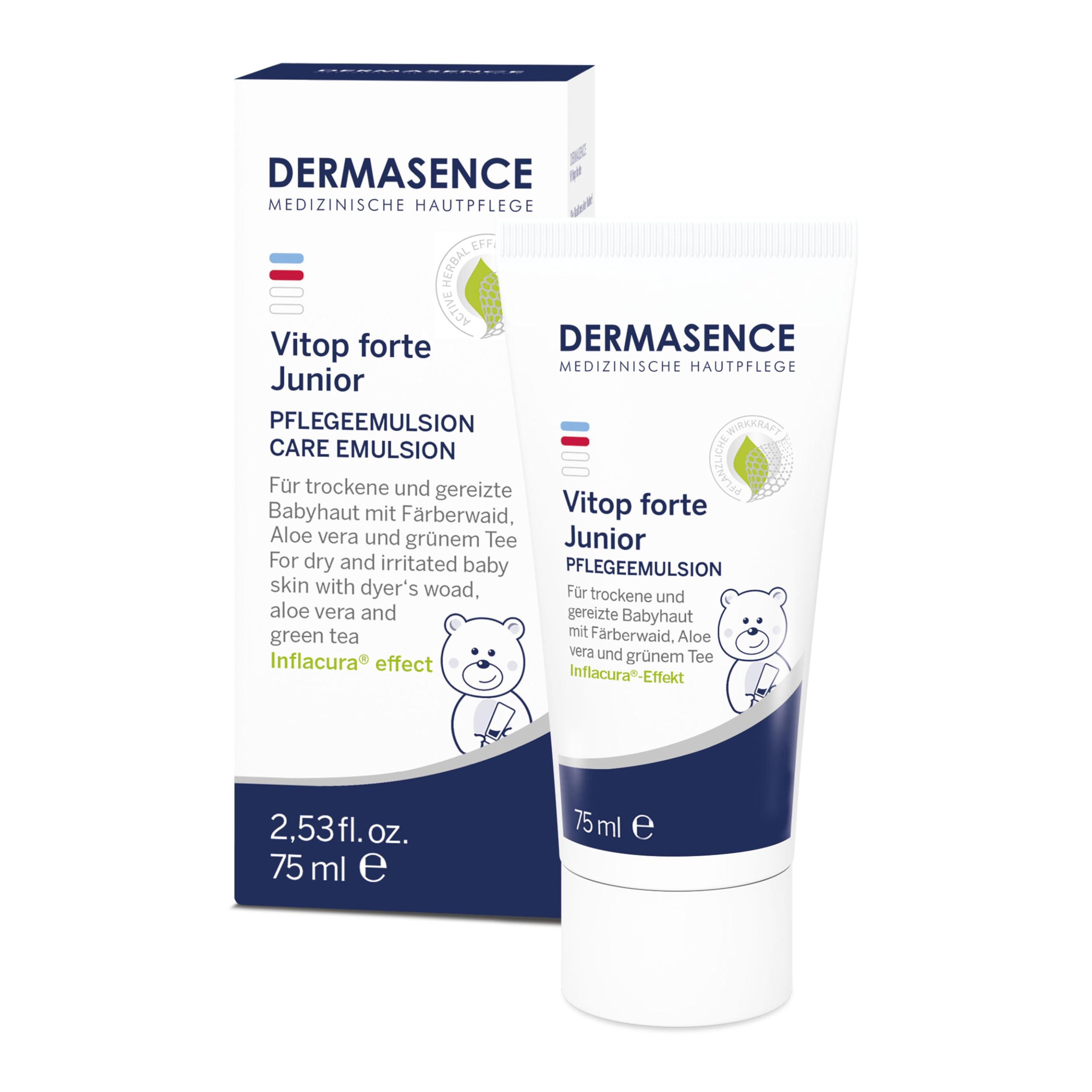 DERMASENCE Vitop forte Junior 75 ml, Crema per bambini e adulti per tutti i tipi di pelle, Crema lenitiva per pelli sensibili, Crema protettiva adatta alla dermatite atopica