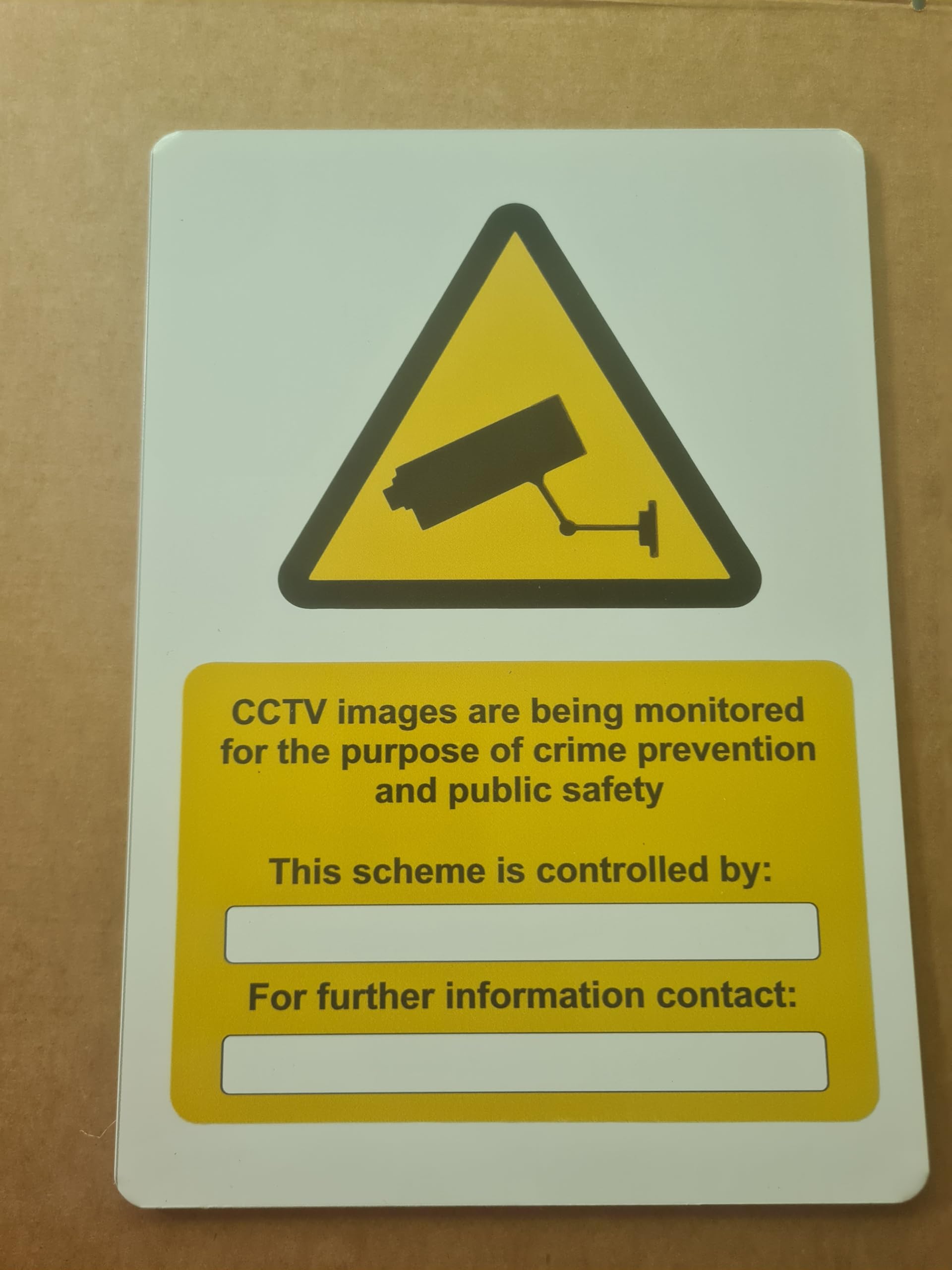 CCTV Warning Signs - 2 x 'CCTV in operation' and 1 x 'CCTV images monitored' - Size A4 - Data Compliant GDPR CCTV Sign - Semi Rigid sign - Image 4
