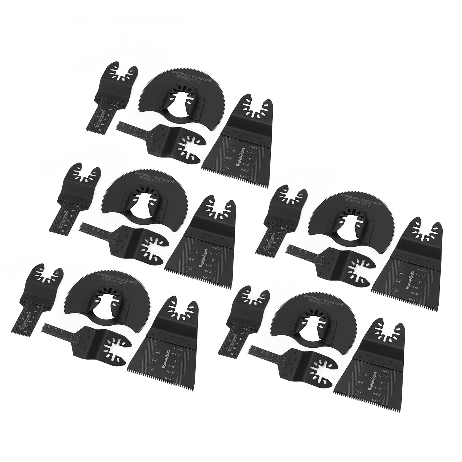 Kit de Cuchillas Multiherramienta, Diseño Universal, 5 Juegos, Juego de Hojas de Sierra Oscilantes de Corte Estable de Amplia Aplicación para Plástico