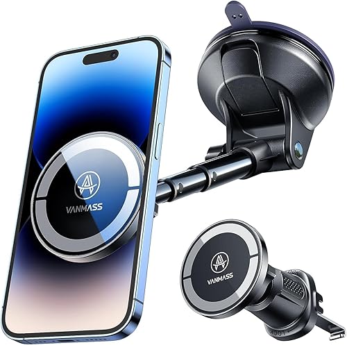 VANMASS Magnetic Cell Phone Holder for CarTRUE Military-GradeCompatible with MagSafe Car Mount Suction Cellphone Stand for Dashboard Windshield VANMASS Magnetic Cell Phone Holder for CarTRUE Military-GradeCompatible with MagSafe Car Mount Suction Cellphone Stand for Dashboard Windshield