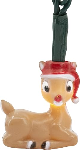 ProductWorks Rudolph in Santa Hat - Cadena de luces LED de batería de 20 unidades de encendidoapagadocentelleotemporizador disponible en Yaxa Peru