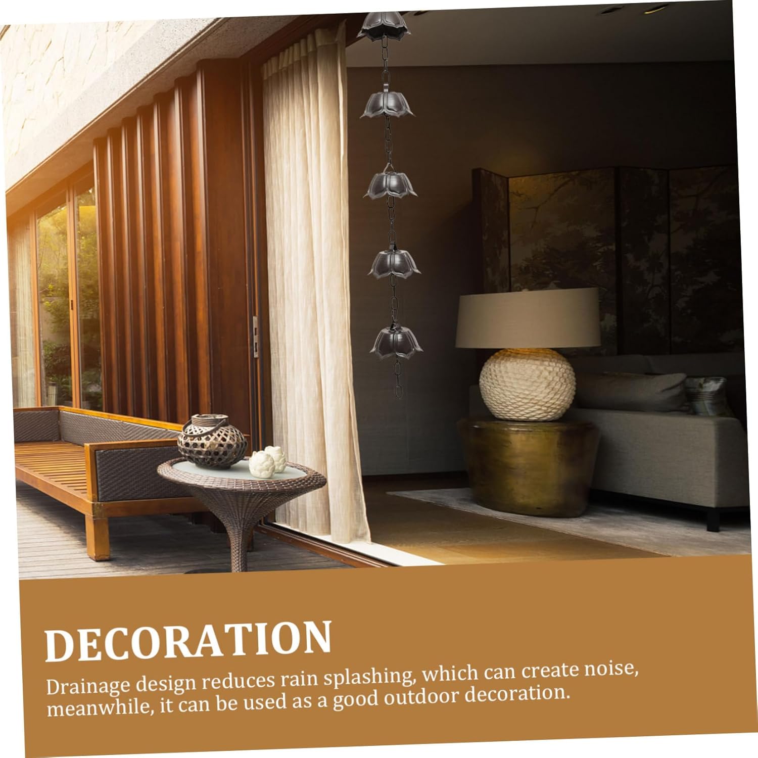 Rainwater Collector Aluminum Rain Chain Garden Rain Chain Sturdy Construction Noise Reduction