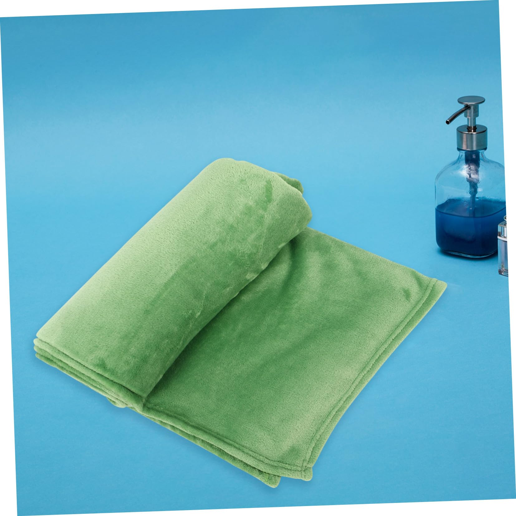 Einfarbige Polar Fleece Decke Grün aus Polyester zum Wärmen