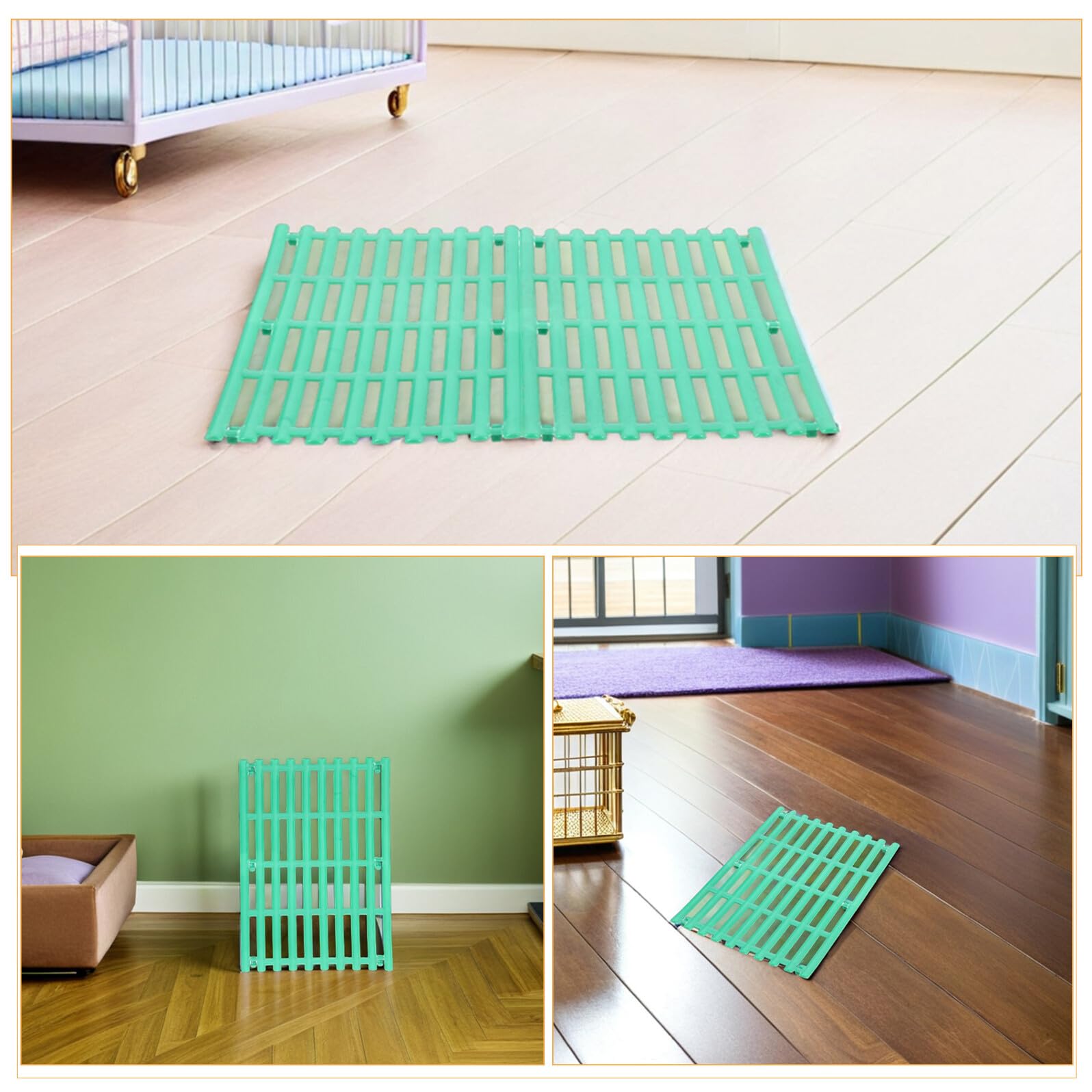 VILLCASE Tappetini Assorbenti per Animali Domestici 4 Unitá in Plastica Verde per Gabbia Coniglio, Resistenti all'Usura e Facili da Pulire, per Cunicoli e Piccoli Animali