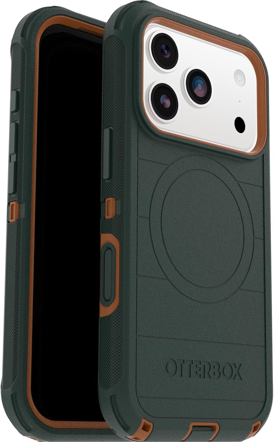 OtterBox Defender Series Pro MagSafe funda para iPhone 17 Pro, Testada 7x con estándares Militares anticaídas, Verde + OtterBox Glass Protector de Pantalla de Cristal Templado para iPhone 17 Pro