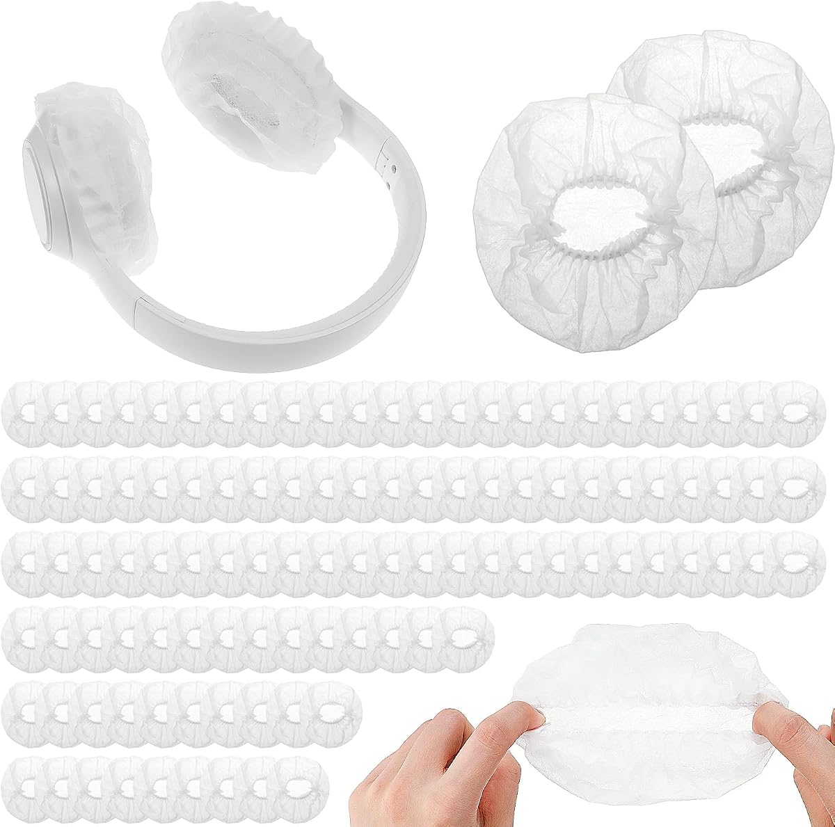 100 Pieces Disposable Headphone Covers