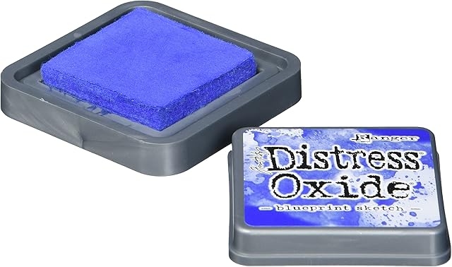 Ranger Tim Holtz Distress Oxide Pad-Blueprint Sketch, Synthetic Material, Blue, 7.5 x 7.5 x 1.9 cm
