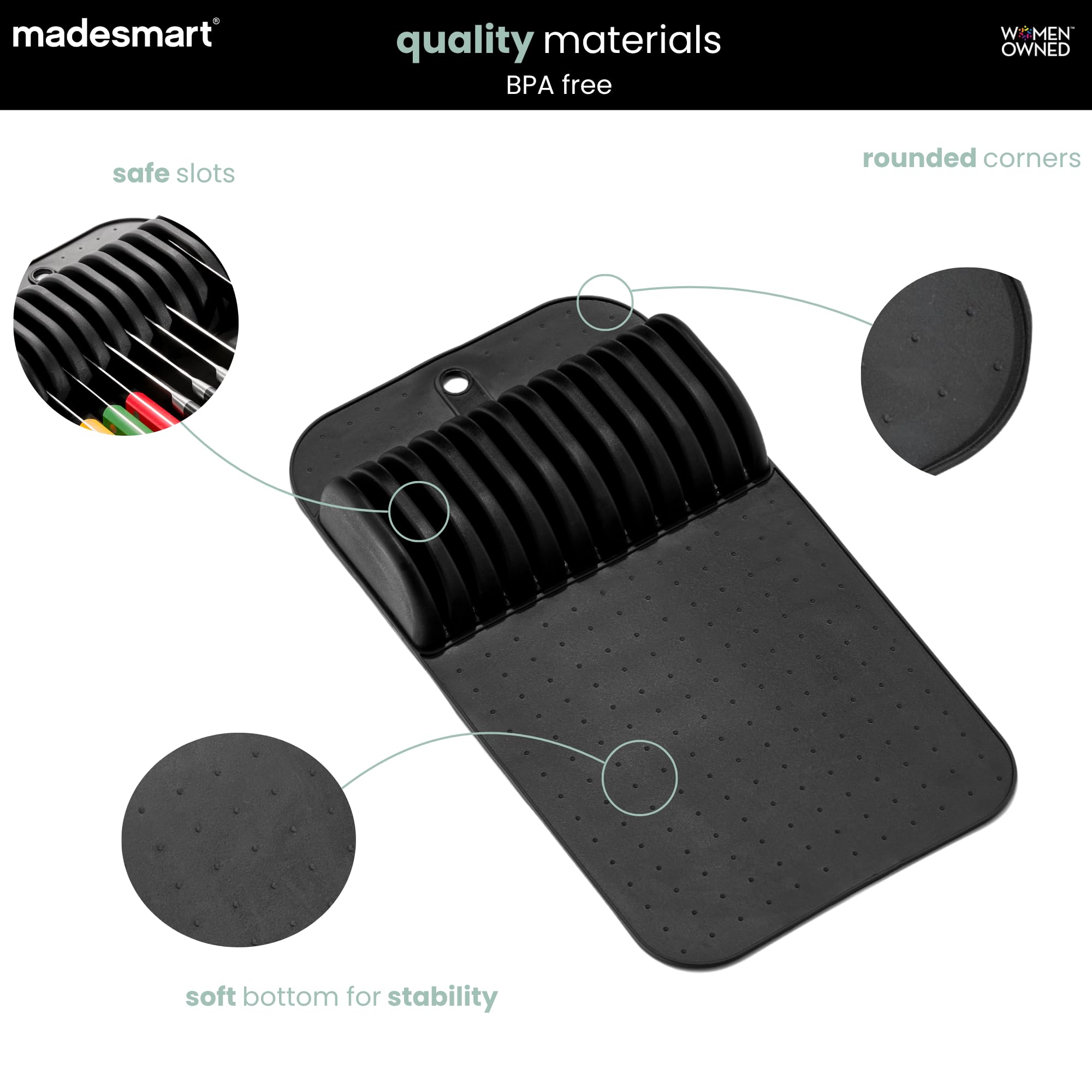 Madesmart Knife Mat - Antimicrobial Drawer Organizer -4