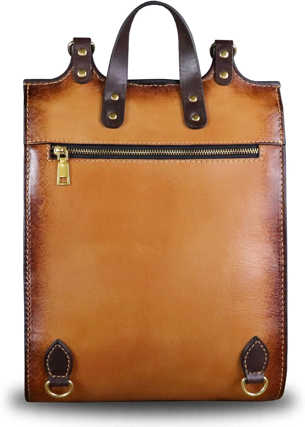 Genuine Leather Backpack for Women and Men Vintage Rucksack Convertible Casual Daypack Handmade Western Satchel Sling Purse (Brown) - Image 3