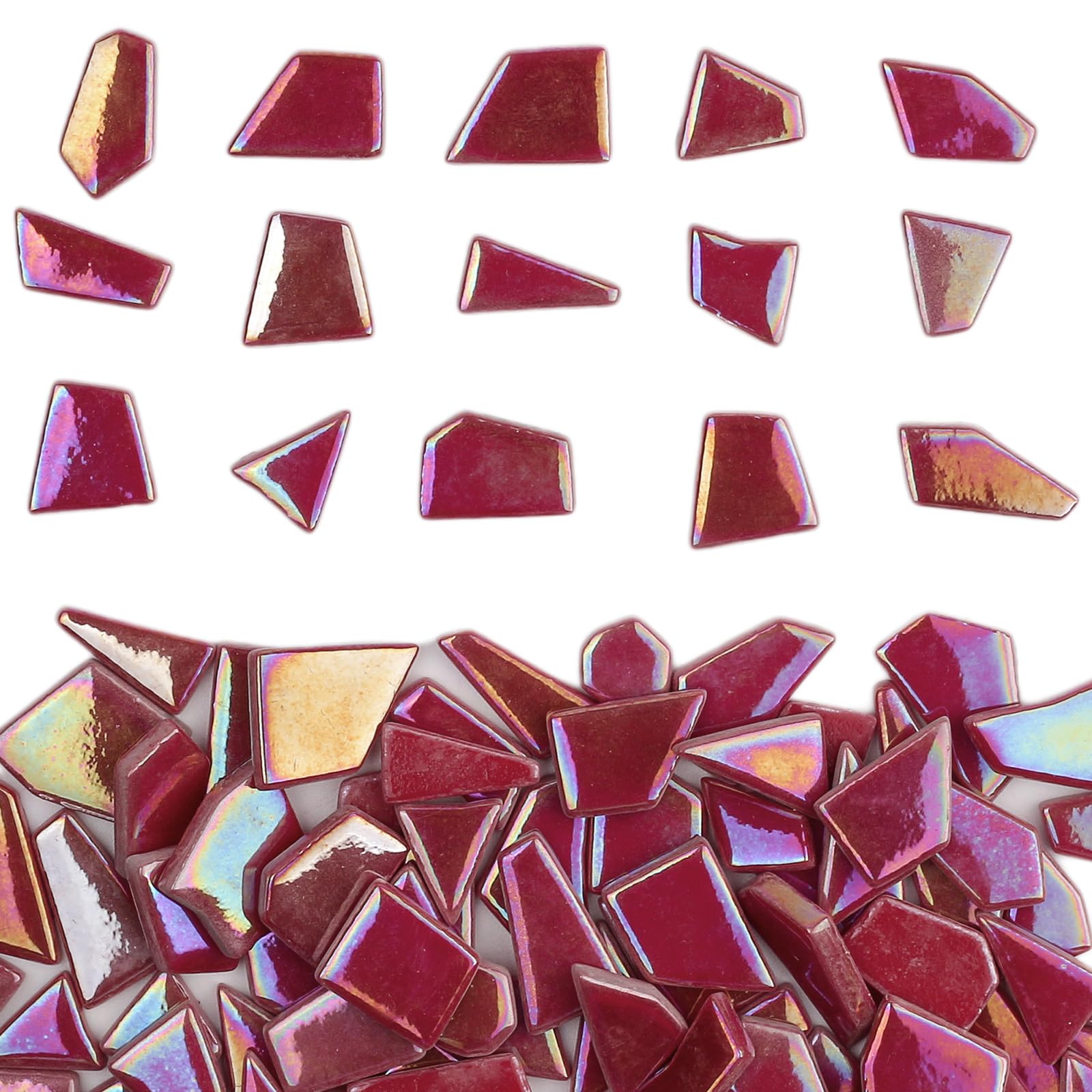 Youway 200g Irregular Glass Mosaic Tiles Bulk - Broken Glass Pieces For Crafts, DIY Mosaic Art Supplies - View #2