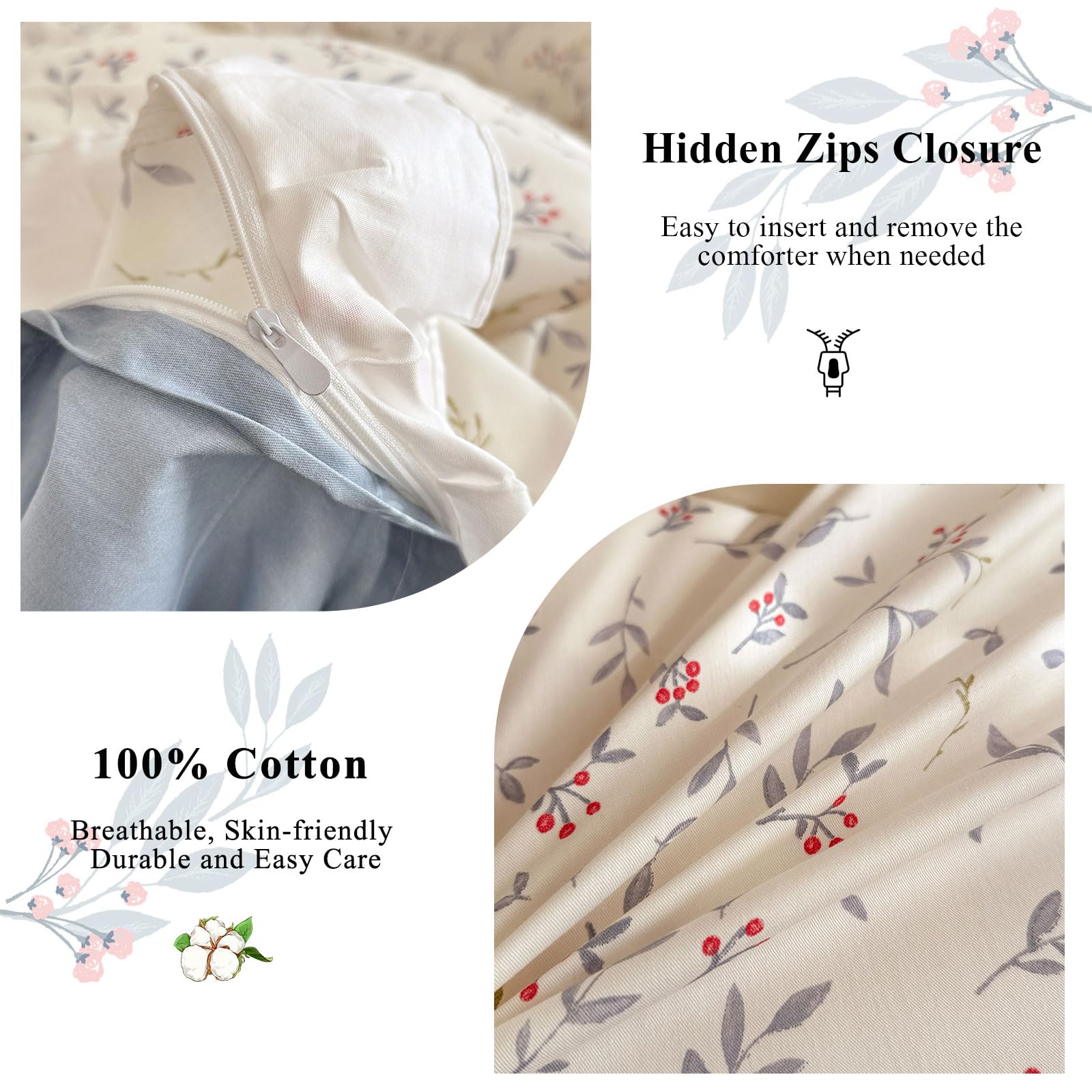 Amazon.com: VM VOUGEMARKET Cute Rabbit Duvet Cover Twin with