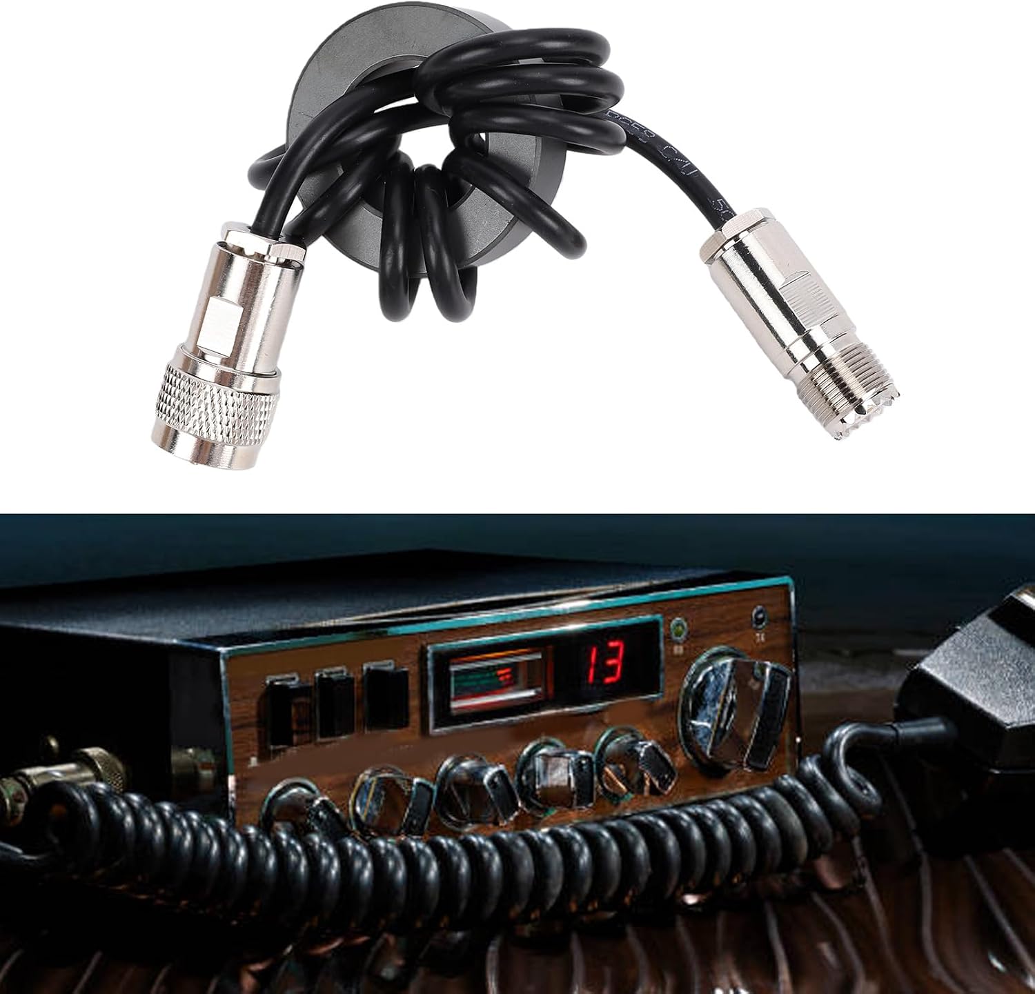 Fafeicy 1:1 Current Balun, Shortwave Choke for .8-30MHz HF Common Mode Suppression with M Male to M Female Connector