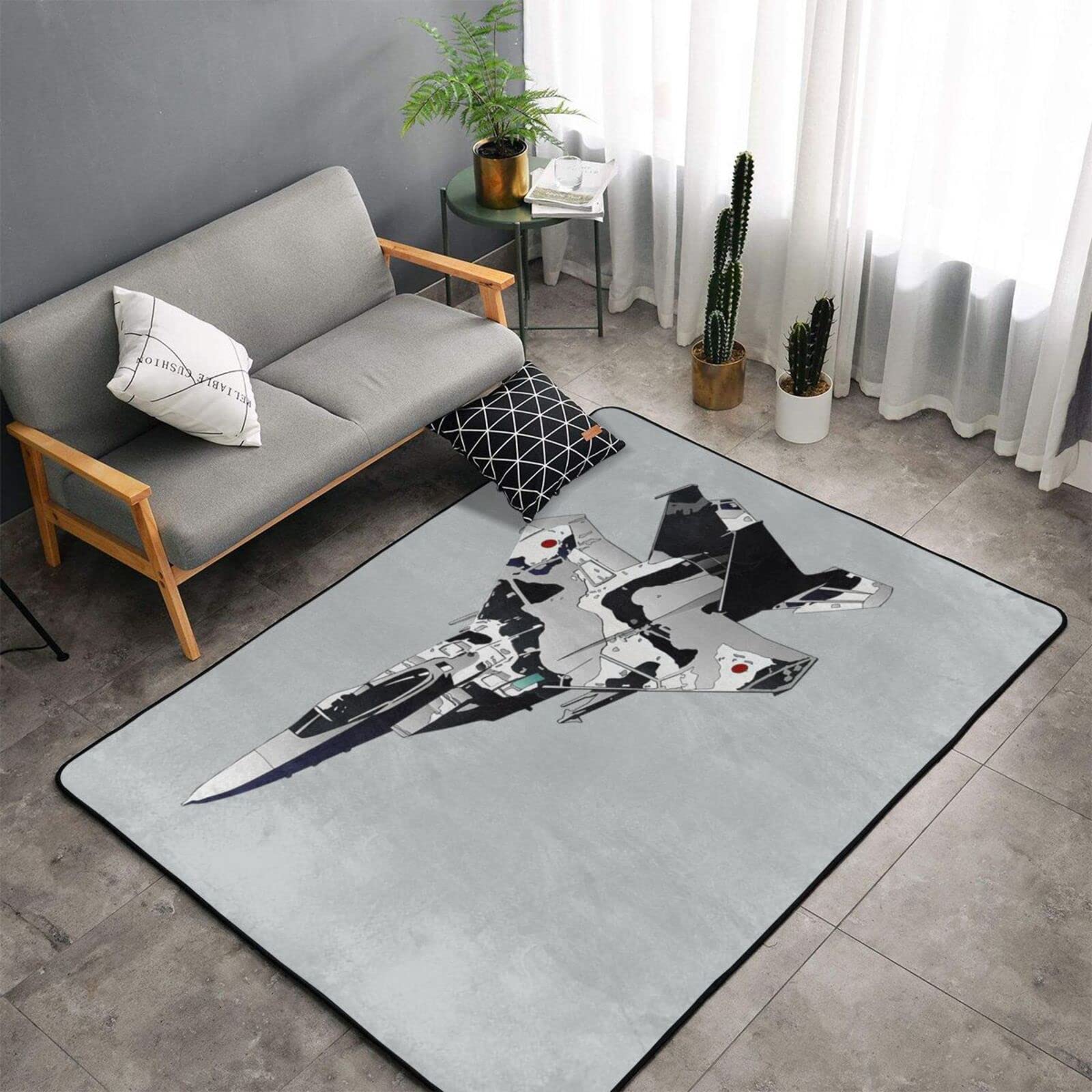 Amazon | F-15J イーグル戦闘機 飛行機 カーペット 長方形 ラグマット