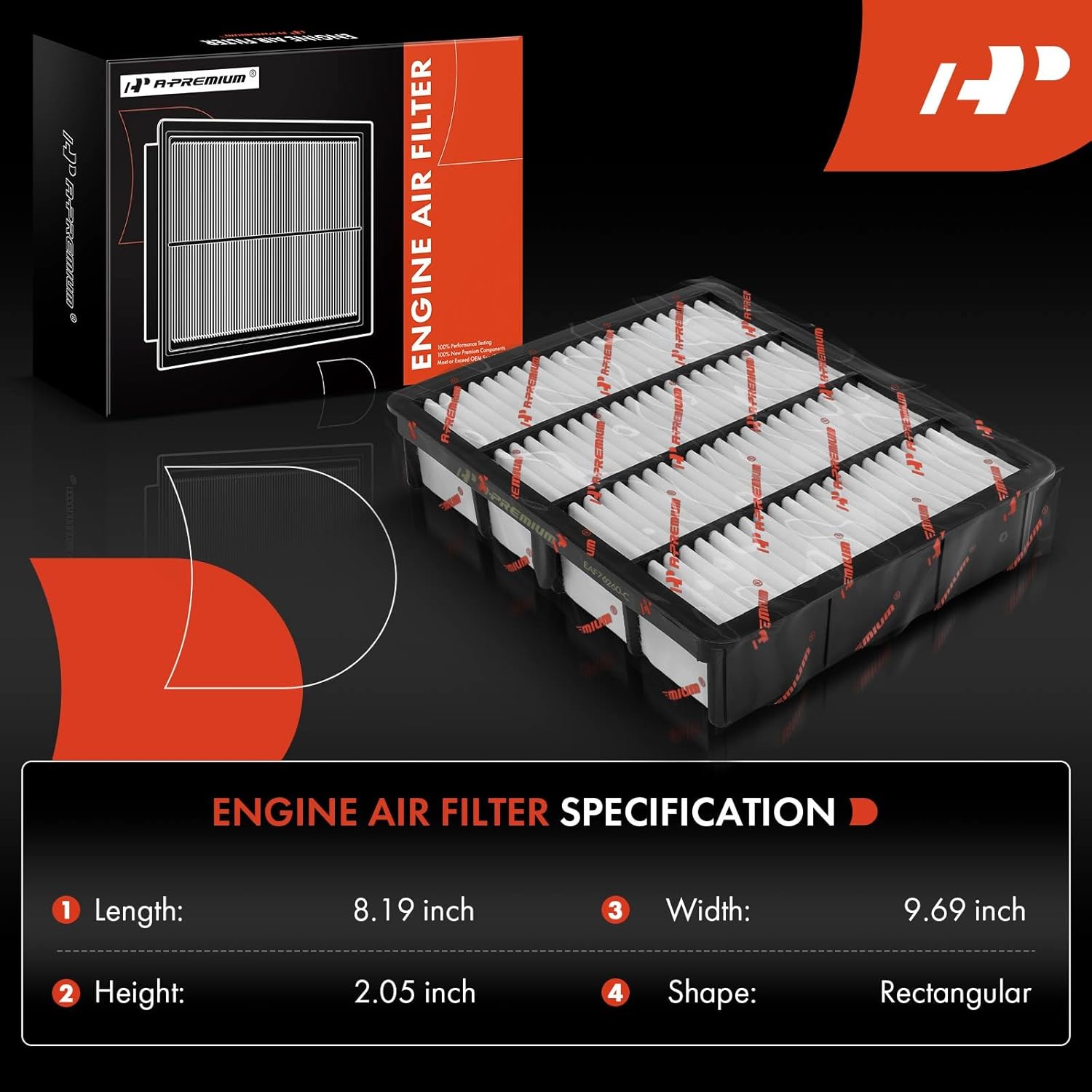 A-Premium Engine Air Filter Cleaner Box Housing + Air Filter Compatible with Toyota Tacoma 1999-2004 3.4L, Replace# 1770007060, 1780107020, 2-PC Set