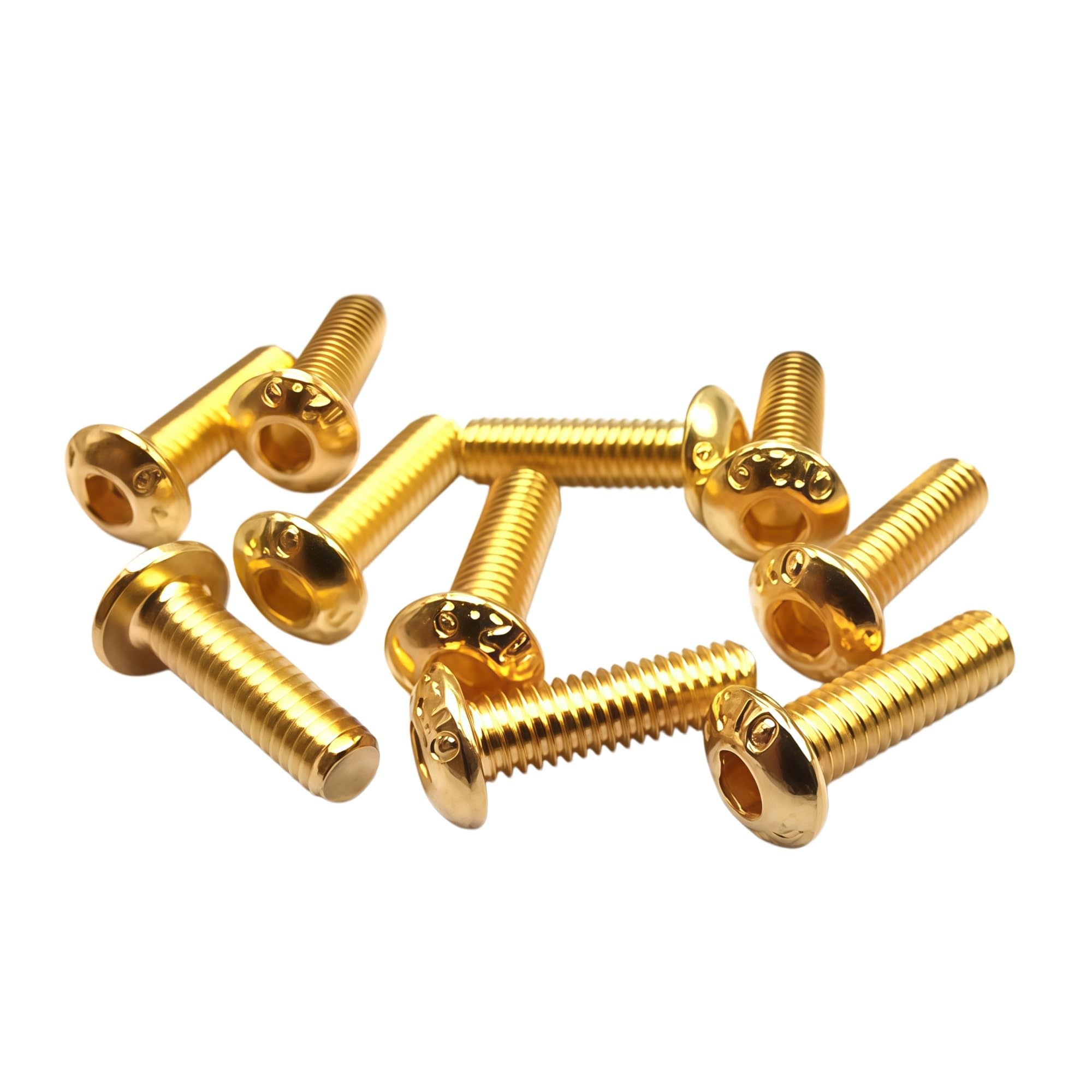 Halbrundkopfschraube mit Innensechskant der Klasse 12.9, Standardbefestigungen legiertem Stahl SCM435H, A067 ﻿(Titaniu plating,M3x12-200 PCS)