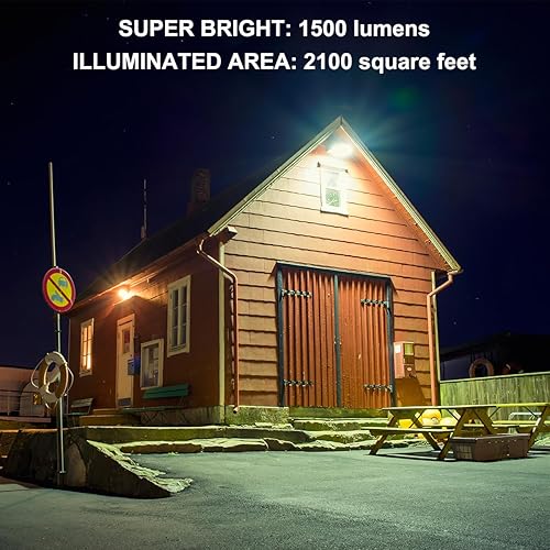 Miniatura 2 de Reflector solar para exteriores, 1500LM 6000K reflectores brillantes, luz de seguridad de energía solar impermeable IP65, luz automática del