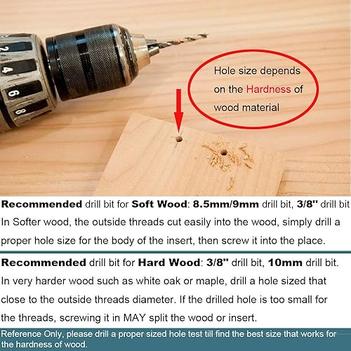 Miniatura 2 de Inserto roscado 14-20 para madera hexagonal insertos de madera roscados 14 tuercas de madera 40 piezas