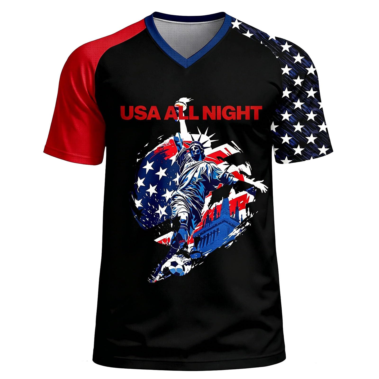 Mens T Shirt Football Fan Team Themed Graphic Shirts Crew Neck Short Sleeve Soccer Fan Tops Vintage Casual Tshirts Athletic Football Tees Training Matches and Casual Wear — image 1