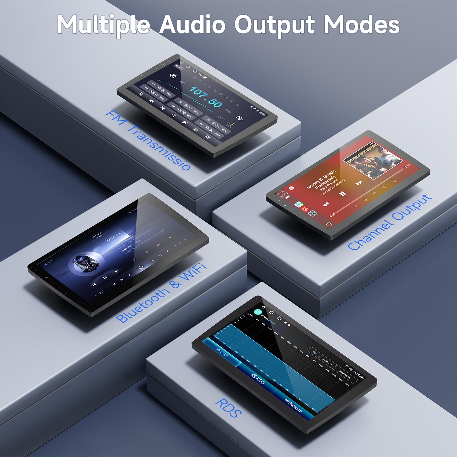 9" Wireless Double Din Car Stereo with Bluetooth, Wireless CarPlay Radio and Android Auto, Backup Camera, GPS Navigation, Free APK Download and Deletion, FM, Voice Control, Mirror Link