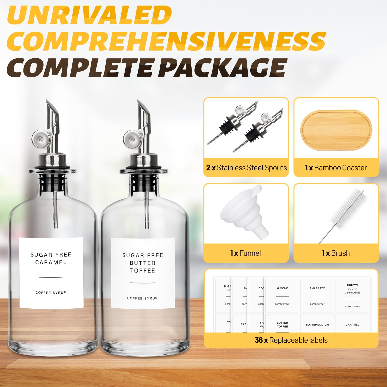 Aceite y vinagre dispensador para botellas de cristal de 500 ml, boquilla incluida