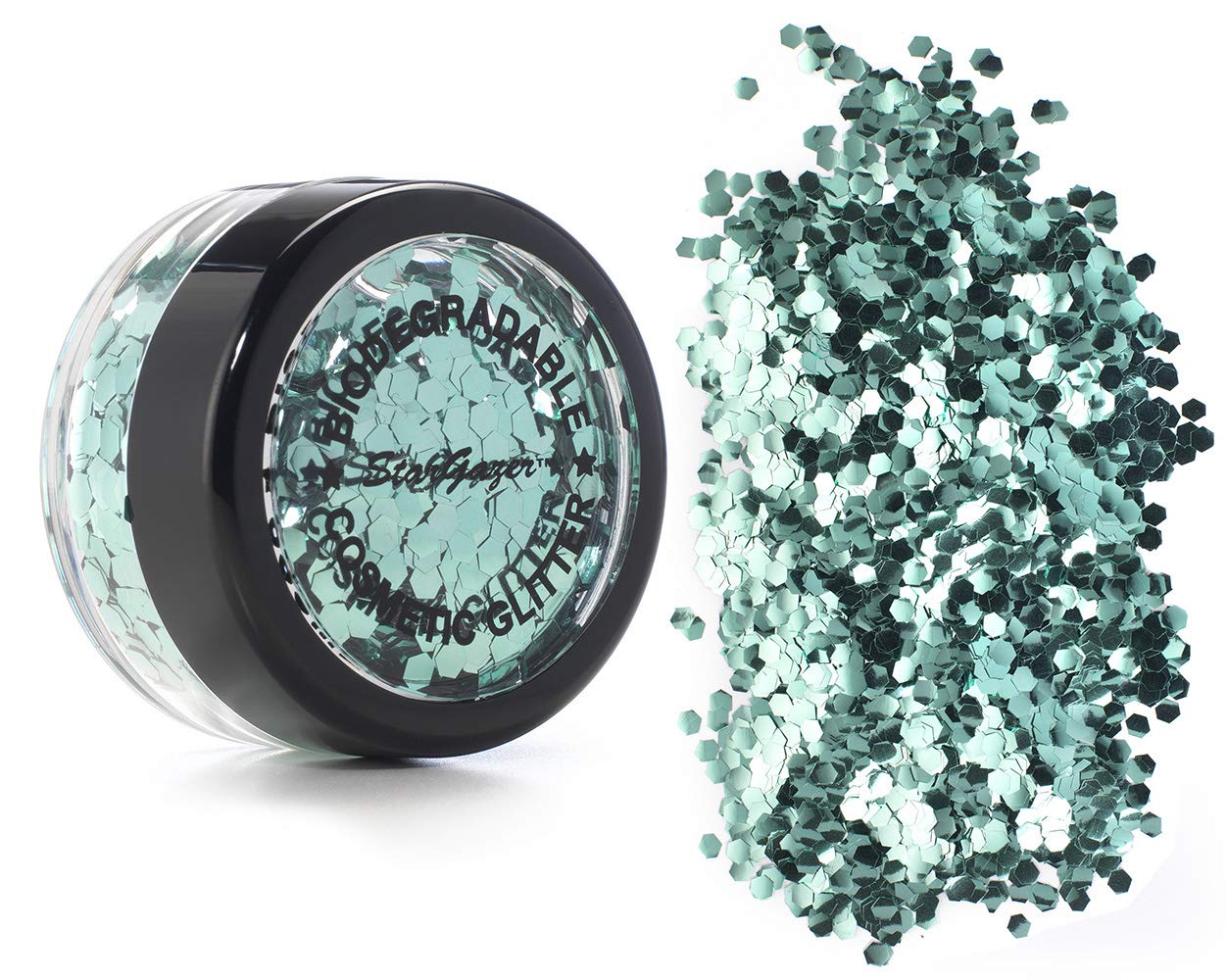 Stargazer Biodegradable Chunky Glitter Shaker - Turquoise. Festival Friendly Biodegradable Cosmetic Glitter