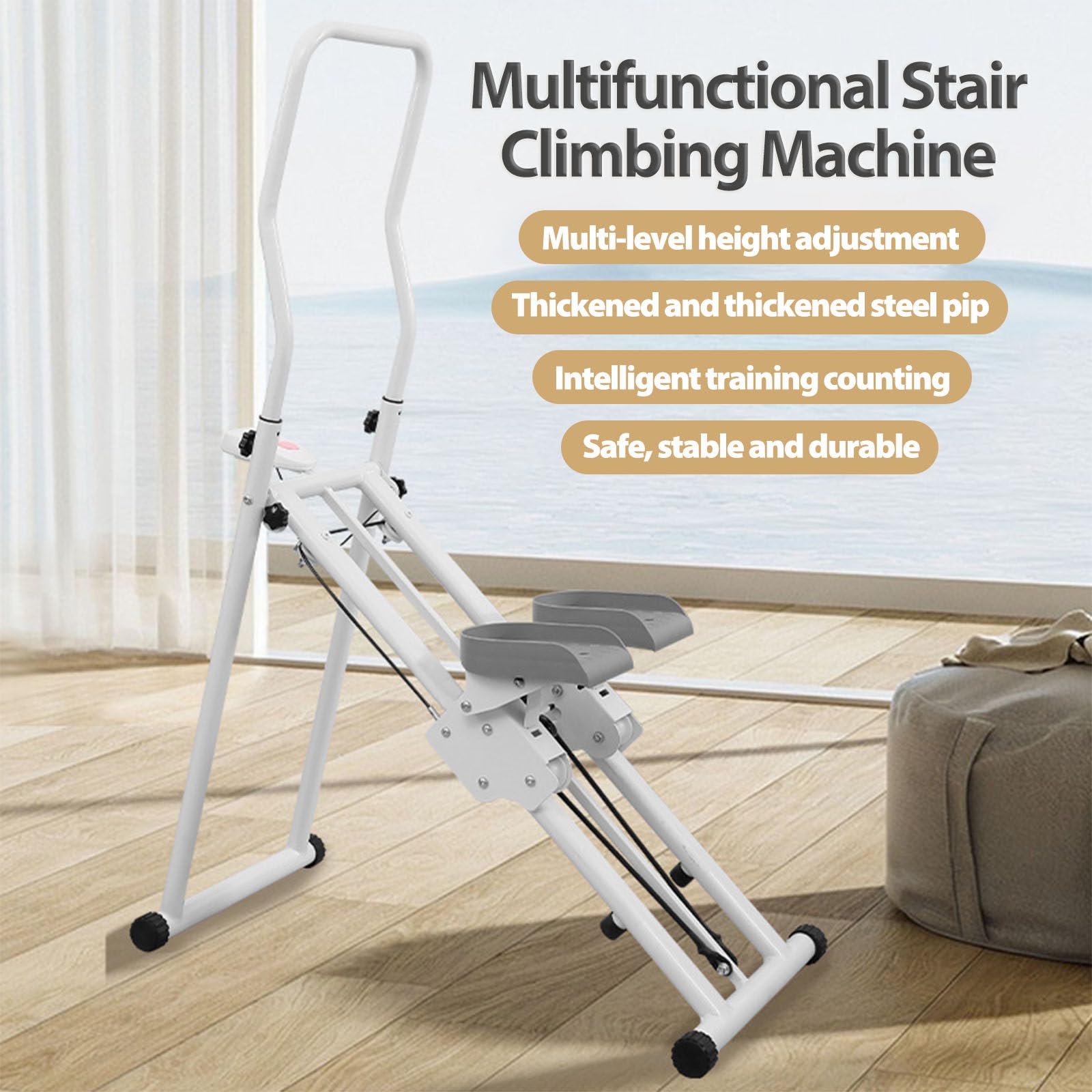 Macchina per scalatore Verticale, Macchina per scalatori Stepper con LCD, Passo Fitness per Uomini e Donne Allenamento Cardio per Tutto Il Corpo della