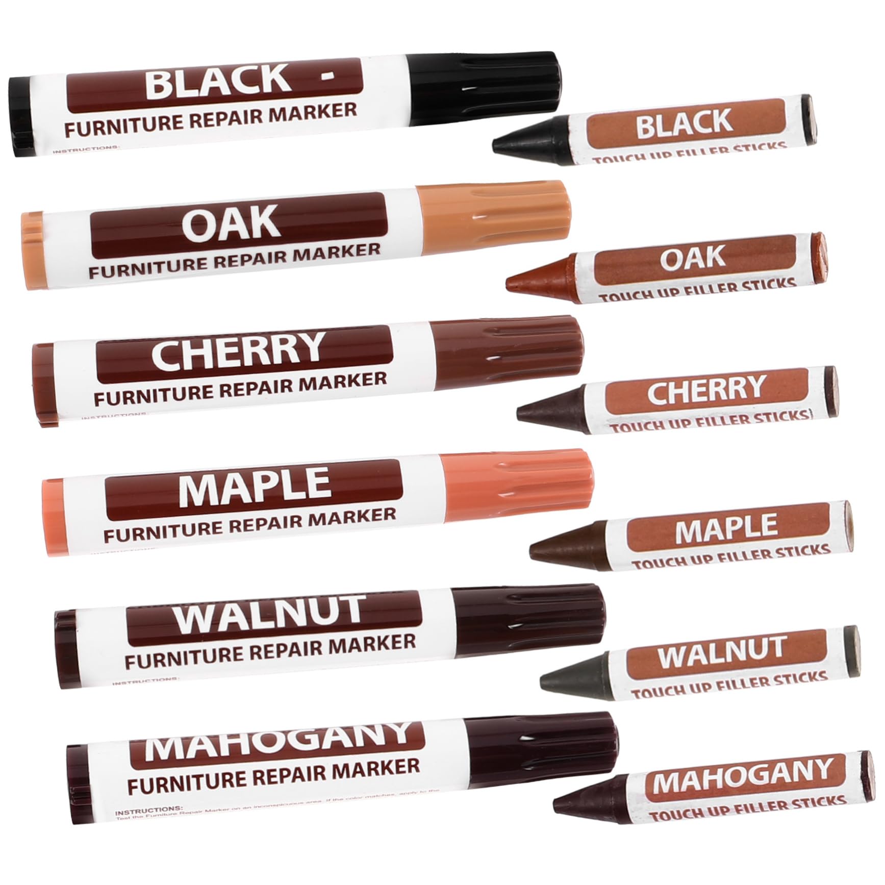 Unomor 1Set Furniture Touch Up Markers Furniture Repair Kit for Scratches and Quick Drying Color Matching Pens for Wood and Laminate Furniture Restoration