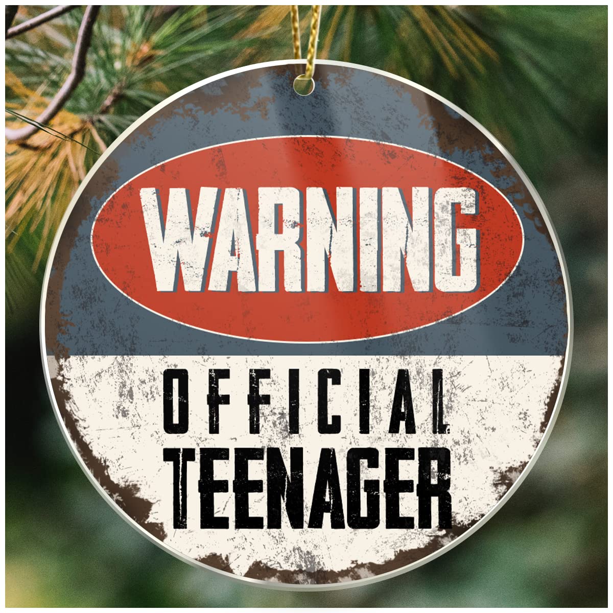 CUBICER Official Teenager Christmas Hanging Pine Tree Ornament Decoration White Acrylic Ornaments Clear Transparent Xmas Gifts for Teen Age Girls Boys from Parents New Year Day