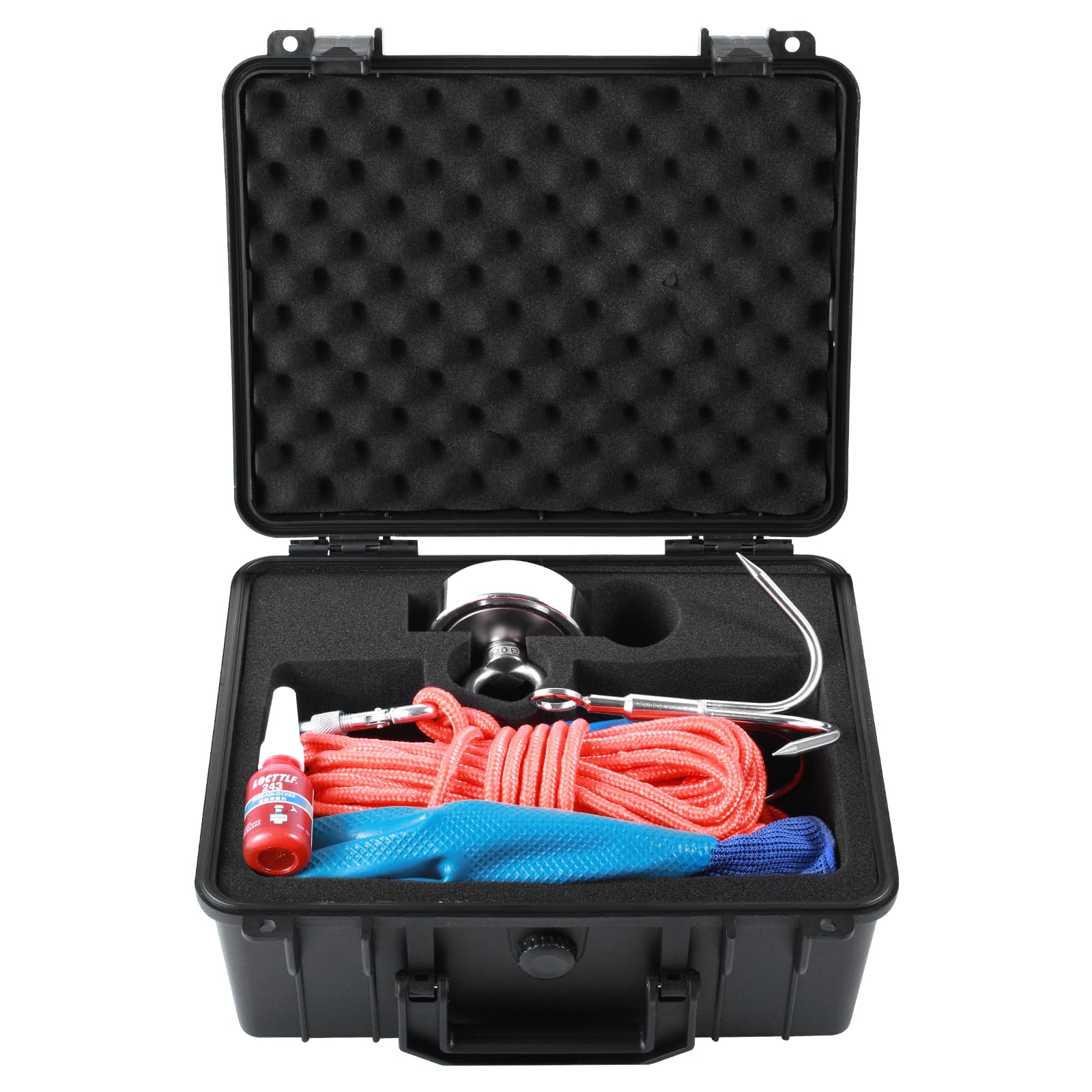 VEVOR Kit da Pesca con Magnete Bifacciale Capacità Carico max. 272x2kg in Totale, Kit da Pesca con Magnete al Neodimio con Corda, Kit di Magnete a Doppia Faccia per Pesca Caccia al Tesoro Sott'Acqua