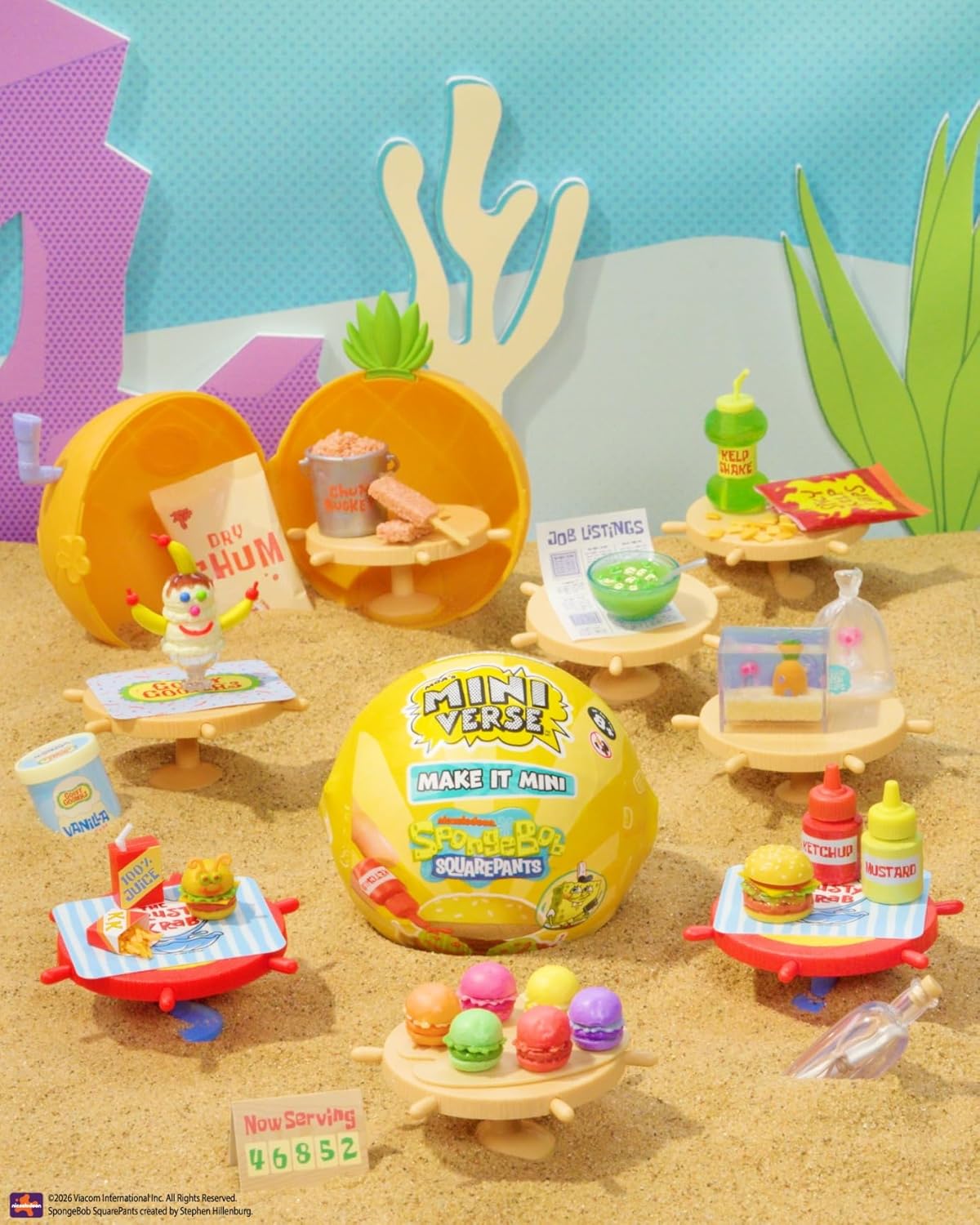 MGA's Miniverse Make It Mini Spongebob Squarepants (2 Pack), Mini Collectibles - Blind Pack, DIY, Resin, Replica Food, Not Edible, Novelty, Gift, 8+