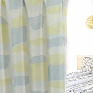 TSUMUGI Spin a mindful life カーテン 日本製 モダン柄 1級遮光 【1枚】 イエロー 幅100cm×丈205cm | 【ルシカ】受注生産　遮熱　省エネ　節電　洗える　北欧　モダン