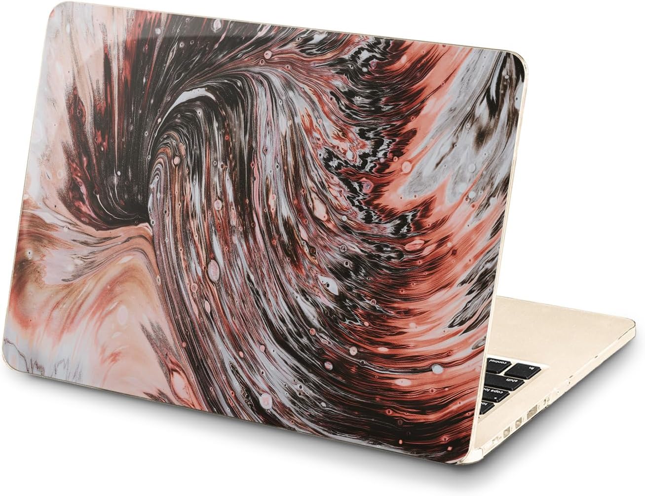 Hard Case Compatible for MacBook Pro 16 14 M3 M2 2023 M1 Pro 13 2022 Air 13 2021 Retina 2020 Mac 11 12 Print New Swirl Design Touch Bar Painting Abstract Art Stroke Cover Black t0297