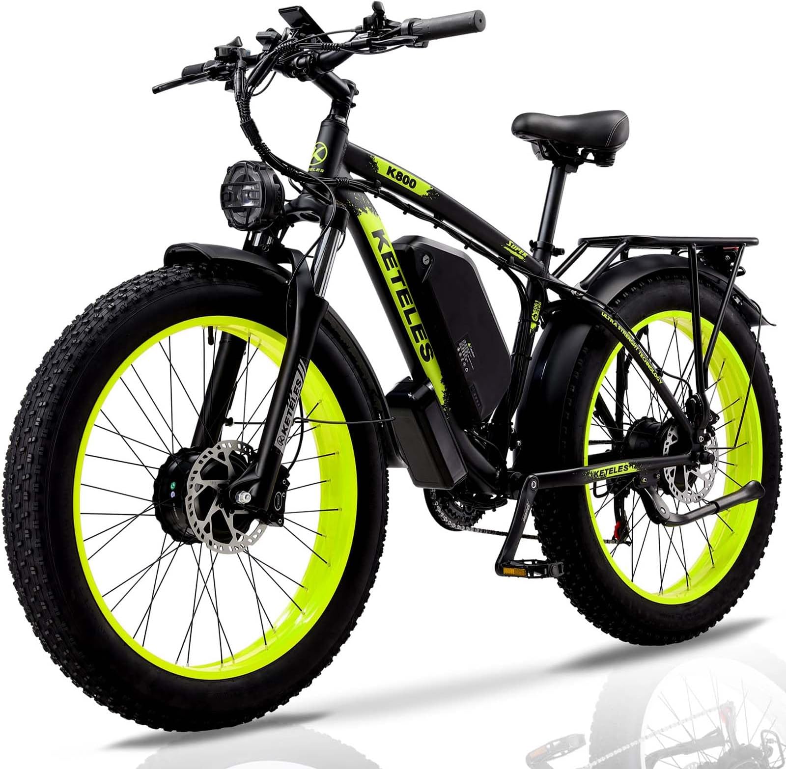 VNUVCOE 2000W Electric Bike for Adults ebike 35MPH Electric Bicycle AWD Dual Motor Electric Mountain Bike 26" Fat Tire Ebike with 48V 23AH Removable Battery, All Terrain Hydraulic Disc Brake