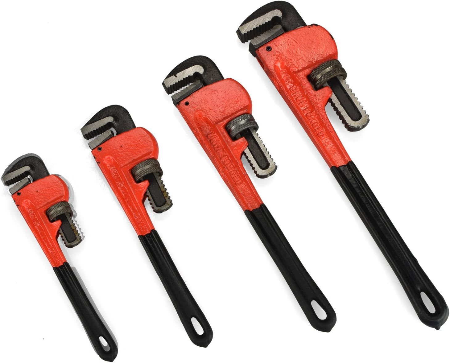 4 pc Heavy Duty Pipe Wrench Set 8, 10, 14, 18"