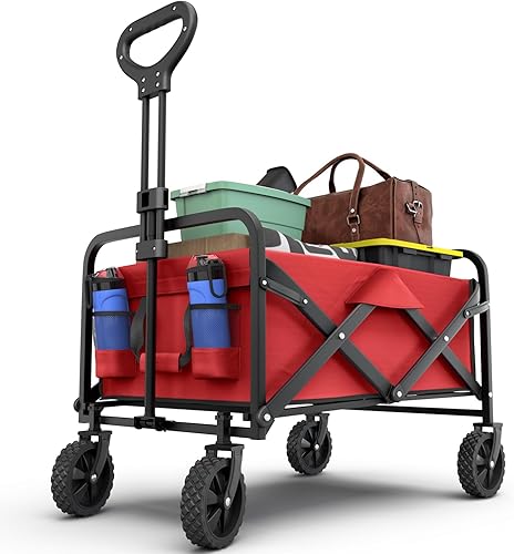 Miniatura 22 de Lifetime Home Collapsible Foldable Heavy Duty Utility Wagon Cart with Larger Capacity - Perfect for Shopping, Sports Events, Grocery, Moving, Black