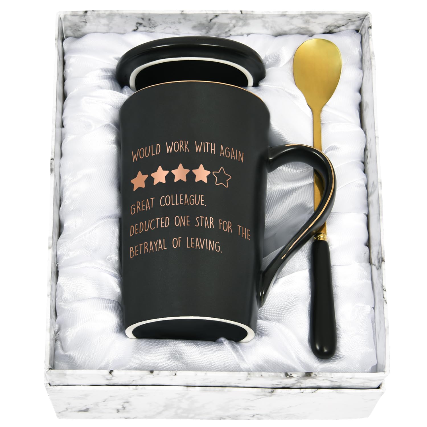 Joymaking Funny Leaving Gifts for Colleagues Men Coffee Mug - Would Work with Again - 14oz Leaving Gifts for Men, Black