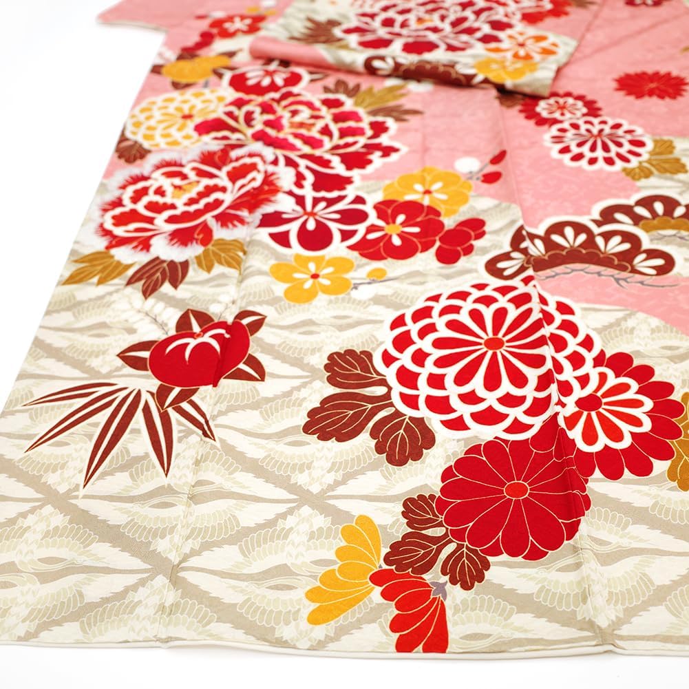 振袖 赤系 熨斗柄 桜 松竹梅 古典柄 正絹 楽天市場】【訳あり】 「紅型