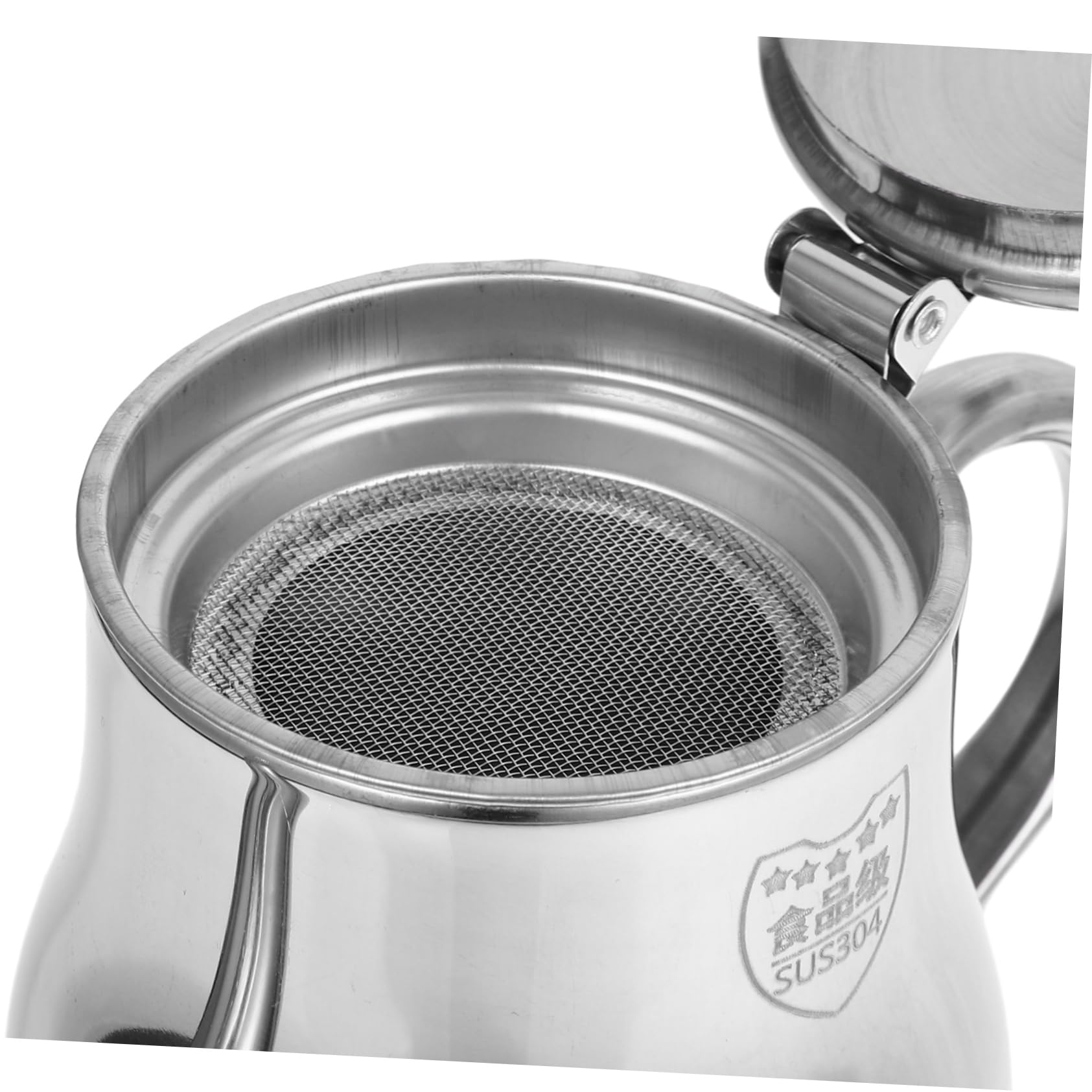 Filtro de Aceite de Cocina de Acero Inoxidable 13oz Plata | Separador de Grasa para Sopa, Filtración en Cocina, Reciclaje de Aceite y Limpieza Sencilla