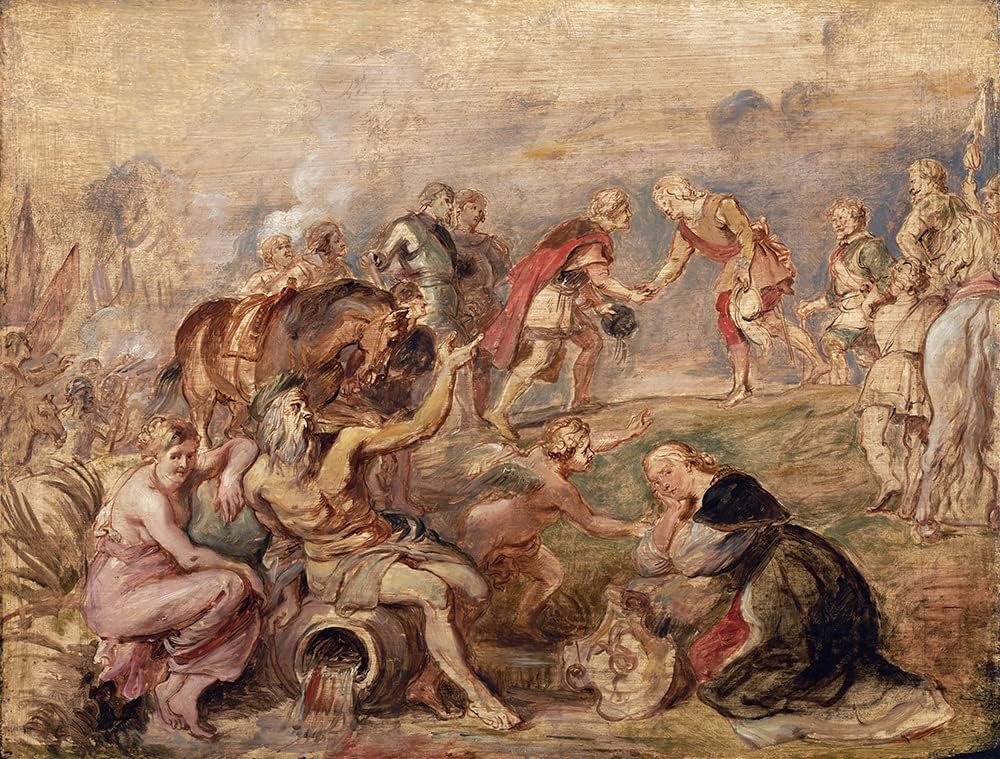 ArtDirect Peter Paul Rubens 18x15 Gold Ornate Frame and Double Matted Museum Art Print Titled: Meeting of King Ferdinand of Hungary and the Cardinal-Infante Ferdinand of Spain at Nordlingen