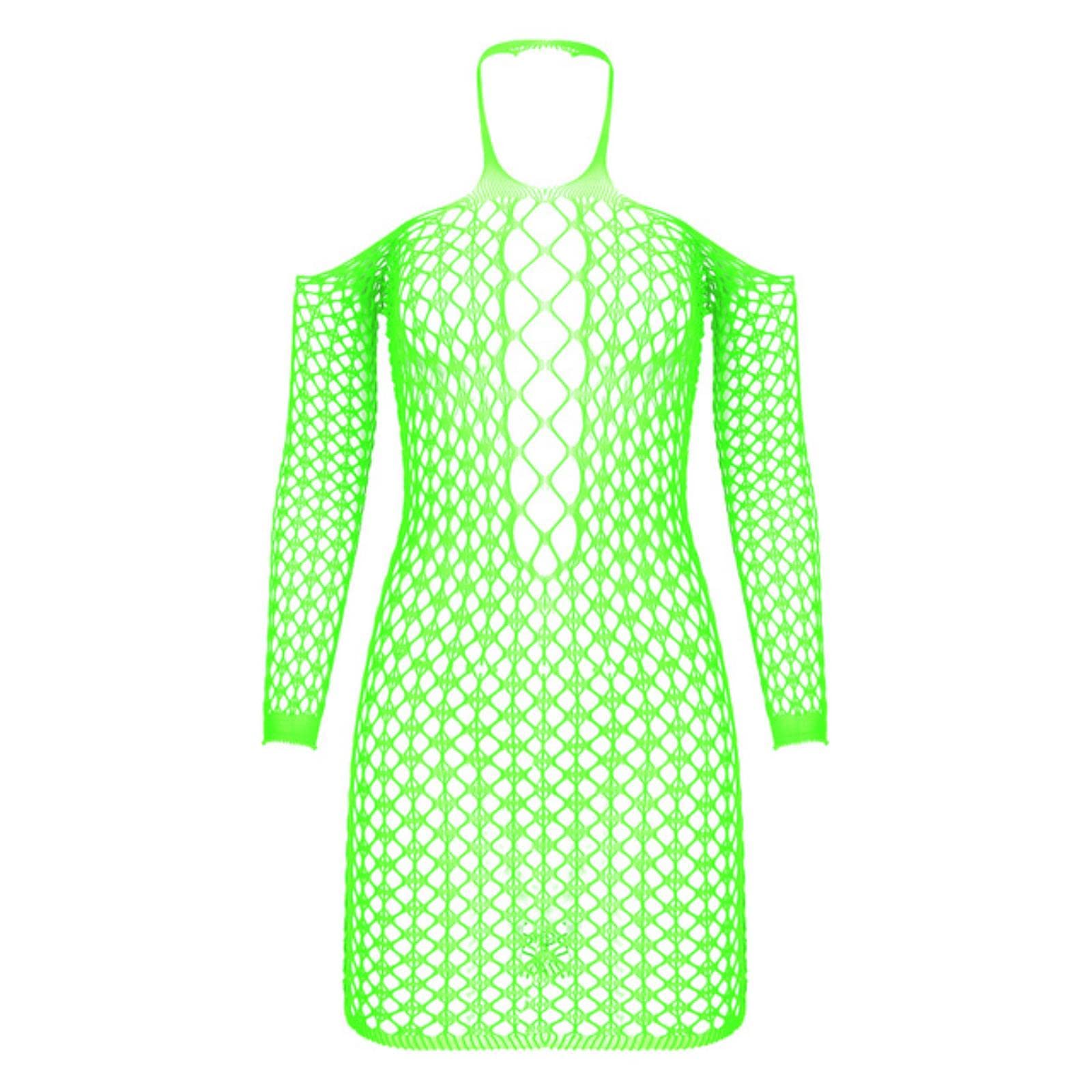 neon fishnet dresses Neon Fishnet Crochet Dress illjay