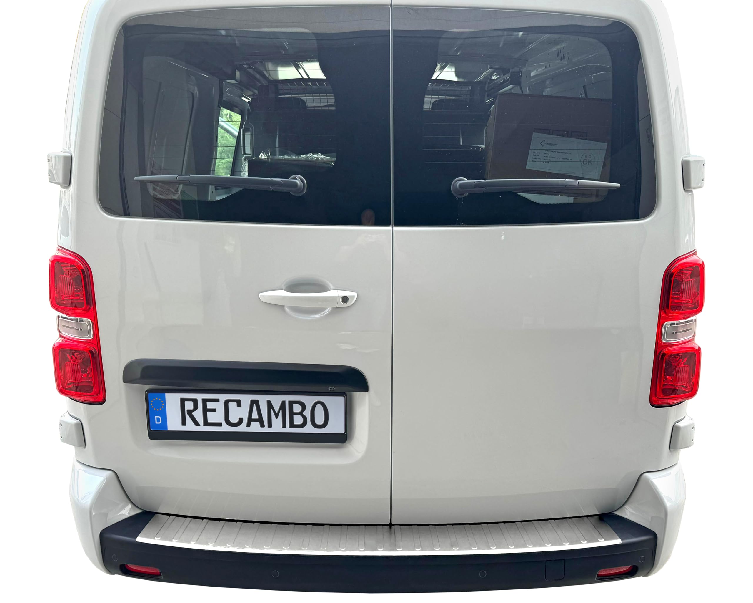 RECAMBO Protezione per paraurti in acciaio inox spazzolato opaco con texture compatibile con Peugeot Traveller anno di costruzione dal 2016 Styling e protezione per il paraurti