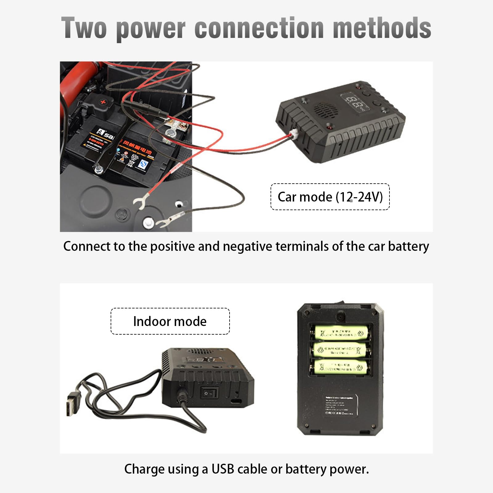 Marderschreck Auto, Ultraschall Marderabwehr, Betrieb mit 12v Autobatterie, USB Oder 3 Aa-Batterien, Intelligent Und Automatisch, Marderwarner für Auto, Gärten Und Dachböden(schwarz)