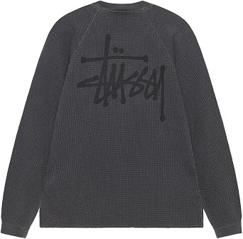 Stussy 1140356 RAGLAN THERMAL LS CREW Basic Logo Thermal Long Sleeve T-Shirt