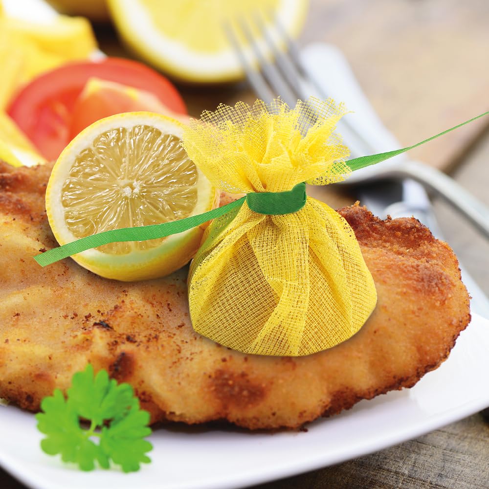 FRANZ MENSCH 100 Stück Hygostar Zitronenserviertücher Lemon Wrap | Baumwolle, Ø: 22cm, in verschiedenen Farben, Serviertuch lebensmittelecht