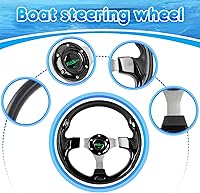 Vista 3 de RASTP Volante de 12.6 pulgadas para barco con adaptador de eje marino de 3/4" para la mayoría de los barcos marinos, embarcaciones, yates, pontones