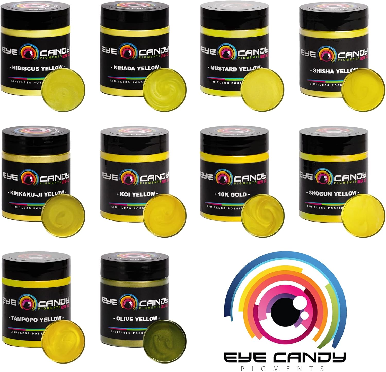 Eye Candy Pigments Premium Yellow Mica Powder - Koi Yellow (50gr) - for Epoxy, Resin, Soap, Paint, Woodworking, Acrylic Pouring, Bath Bombs, Fishing Lures - DIY Arts and Crafts Additive - Image 7